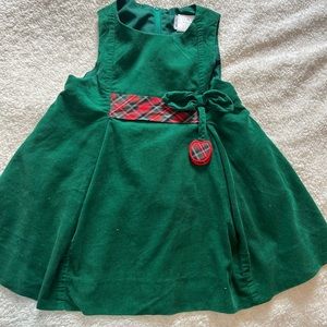Green and Red Florence Eiseman Cotton Corduroy 3T dress